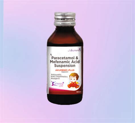 Akumenic Plus Syrup 60 Ml 1X60ML Paracetamol 125 Mg + Mefenamic Acid 5 ...