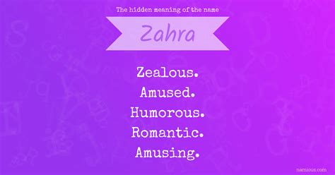 The hidden meaning of the name Zahra | Namious