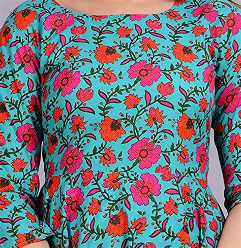 Buy NARAYAN FEB Women's Floral Printed Cotton Printed Anarkali Kurta ...