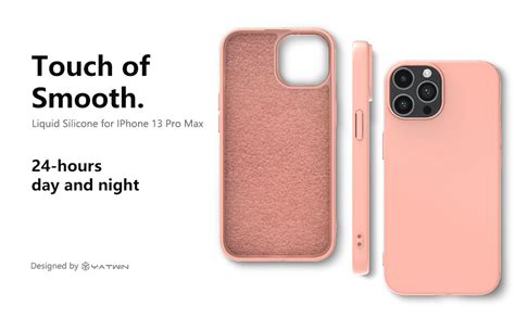 YATWIN Silicone Back Case for iPhone 13 Pro Max, Soft-Touch Phone Back ...
