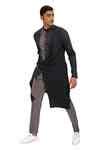 Buy Blue Cotton Double Layered Kurta Set For Men by GRAM OF INK Online ...