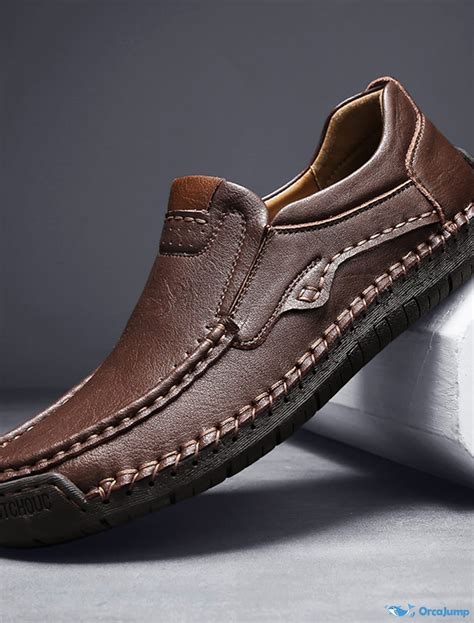 OrcaJump – Mens Business Dress Loafers in Light Brown, Dark Brown, and ...
