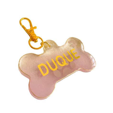 Customizable Bone-Shaped Resin Name Tag (Solid Colour)