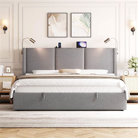 HOSTACK 2 Sets Full Size Lift Up Storage Bed Frame India | Ubuy