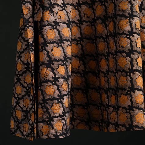Brown Hand Block Batik Print Cotton Wrap Around Skirt