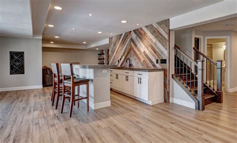 Wood Shiplap Accent Wall in Basement Remodel | Home Decor