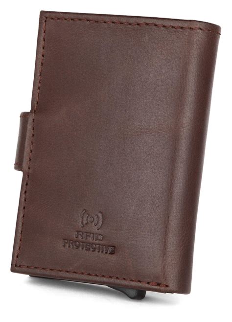 WildHorn® RFID Protected Unisex Genuine Leather Card Holder (Brown Cru ...