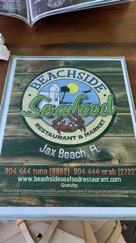 Menu at Beachside Seafood Restaurant & Market, Jacksonville Beach