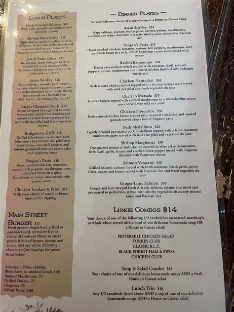 Menu at Peppermill restaurant, Abingdon, 231 W Main St
