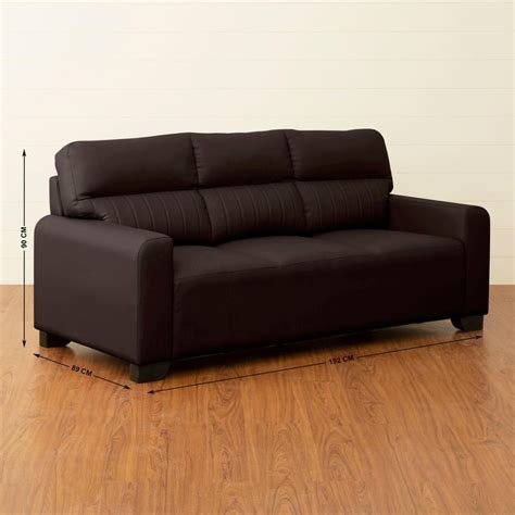 Buy Albury Faux Leather 3-Seater Sofa - Dark Brown from Home Centre at ...
