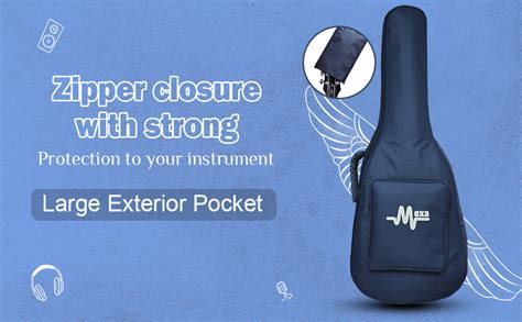 Mexa Polyester Acoustic Guitar Backpacks Bag Foam Padded For 38; 39; 40 ...