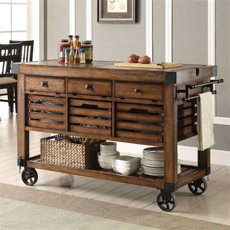 Wood Kitchen Rolling Cart at James Hamilton blog