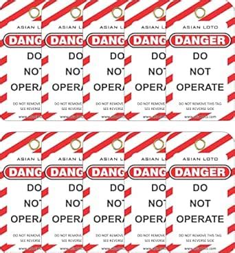Danger Do Not Operate Tags, set of 10 Asian Loto Tags : Amazon.in ...