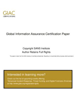Fillable Online Global Information Assurance Certification Paper ...