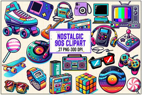 Nostalgic 90s Sublimation Clipart Afbeelding door DS.Art · Creative Fabrica