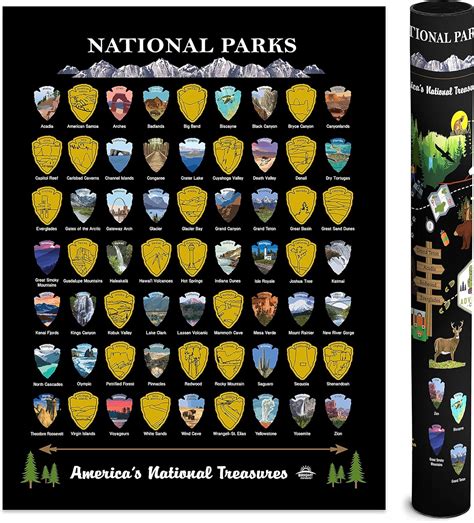 BrightStandards United States National Parks Scratch Off Map - 63 India ...