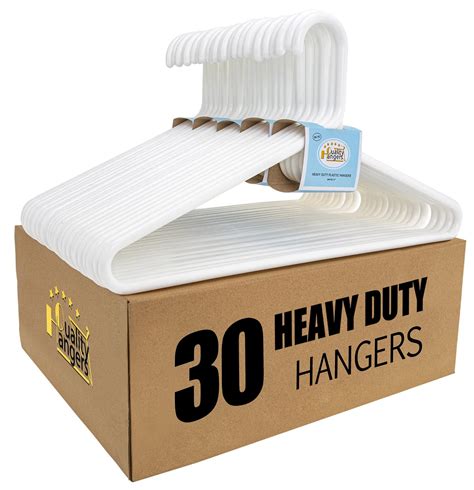 Amazon.com: Quality White Plastic Hangers 30 Pack - Super Heavy Duty ...