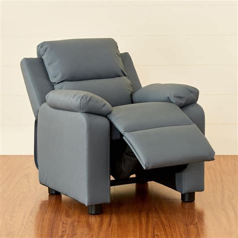 Buy Soweto Grey Faux Leather 1-Seater Recliner - 63cm from Home Centre ...