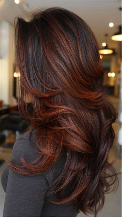 Stunning Balayage for Dark Brown Hair in Copper Hues in 2025 | Dark ...