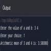 write a menu driven program using switch case to find the arithmetic ...