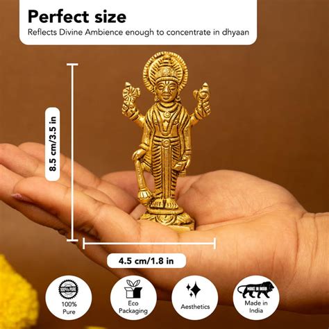 Ekhasa 100% Pure Brass Lord Vishnu Idol for Car Dashboard & Home Decor ...