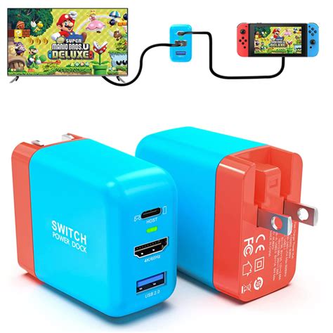 Amazon.com: Mirabox Portable Switch Dock Charger for Nintendo Switch ...