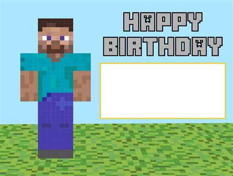 Free Minecraft Printable Birthday Card
