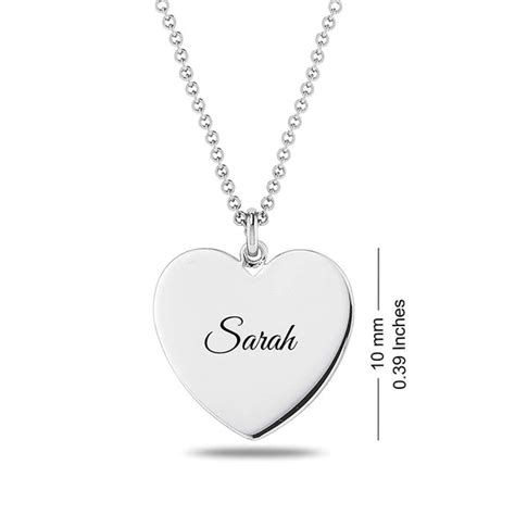 Buy 925 Sterling Silver Personalised Engraved Heart Charm Name Necklace ...