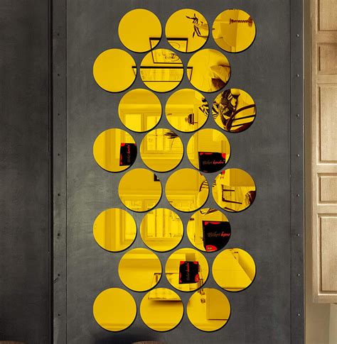 Bikri Kendra - 24 Circle Golden - 3D Mirror Acrylic Wall Stickers ...