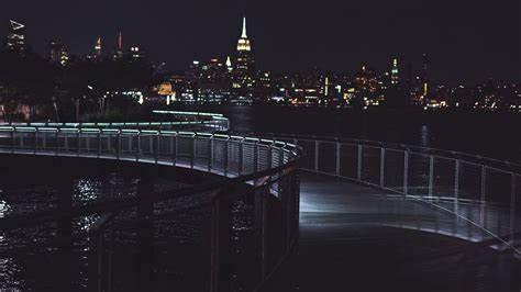 Wallpaper bridge, night city, night hd, picture, image