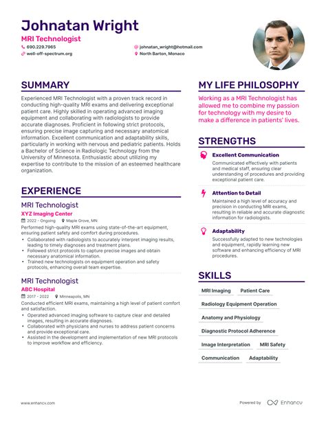 3 Successful MRI Technologist Resume Examples And Writing Tips for 2024