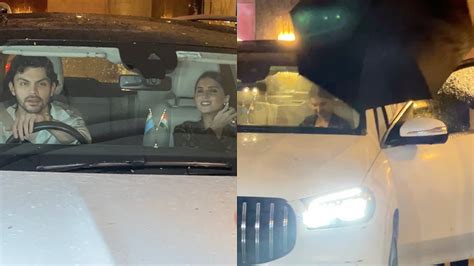 Veer Pahariya Holds Umbrella For Girlfriend Tara Sutaria In Heavy Rain ...