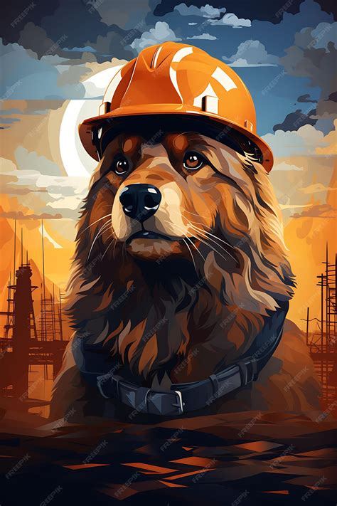 Premium AI Image | Poster of Groundhog Wearing a Hard Hat and Holding ...