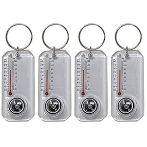 4 Pack Compass and Thermometer Key Ring 2 in 1 Camping, Hiking ...