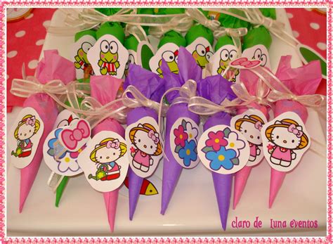 chupetines de chocolate Kitty Jardinera | Hello kitty birthday party ...