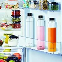 Borosil Plain Borosilicate Glass Water Bottle, Narrow Mouth for Fridge ...
