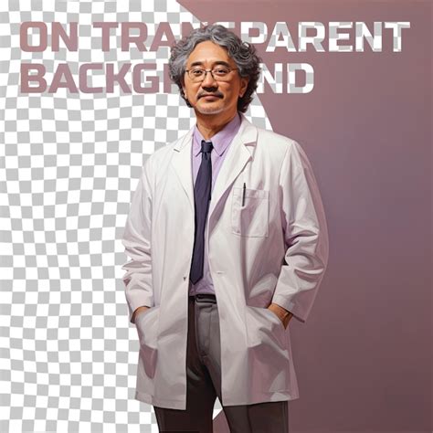 A satisfied middle aged man with curly hair from the east asian ...