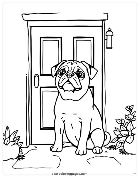 Pug Coloring Sheet