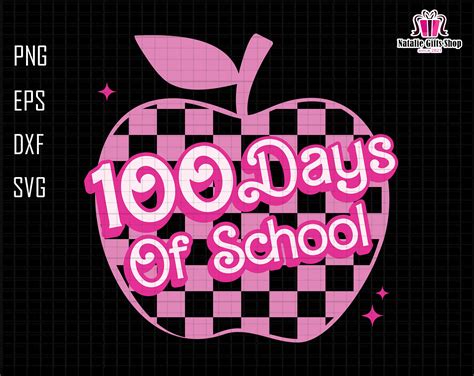 100 Day Of School Svg, Pink Svg, Apple Svg, In My 100th Days | Inspire Uplift