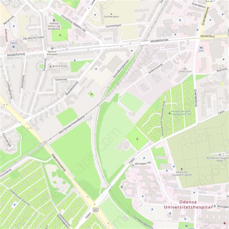 Odense - Modern Atlas Vector Map | Boundless Maps | Map vector, Map, Odense