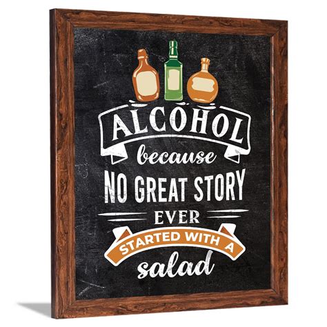 Chaka Chaundh Engineered Wood - Alcohol Quotes Framed Poster - Bar ...