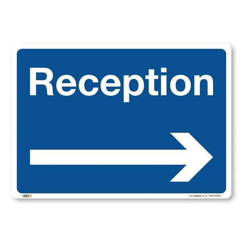 Buy Reception arrow right, A3 420x297mm,Self-adhesive Vinyl Sticker ...