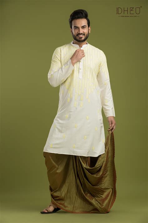 Designer Silk Kurta & Dhoti(Optional) Set | Dheu