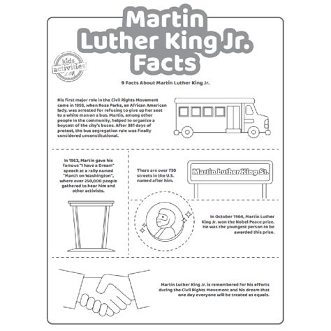 Printable Martin Luther King Jr. Facts for Kids To Print and Learn in ...
