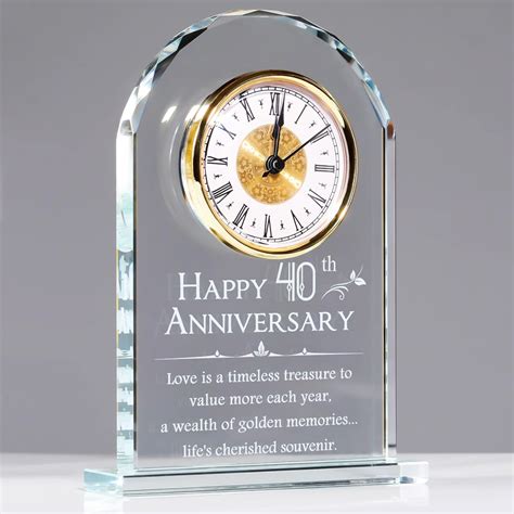 Amazon.com: YWHL 40th Wedding Anniversary Clock Gifts for Husband Wife ...