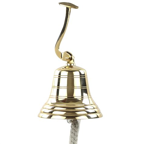 Large Size 7" Nautical Maritime Brass Ship Bell with Wall Mounted ...