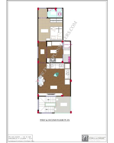 16×50 First/Second Floor Plan – Floor Plan Maker's