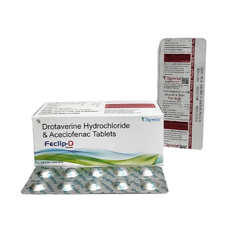 Feclip D - Drotaverine Hydrochloride & Aceclofenac Tablets - Clipwin ...