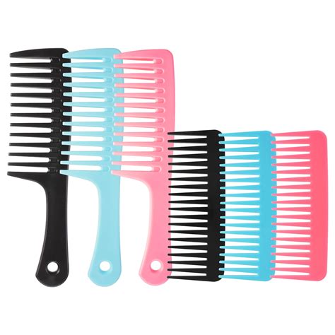 6-Pack Wide Tooth Comb Set for Curly Hair, Detangling Combs for Women ...