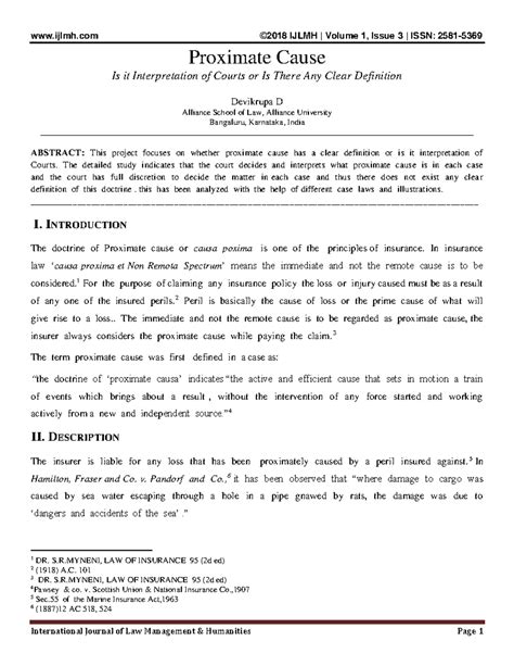 Proximate Cause Definition